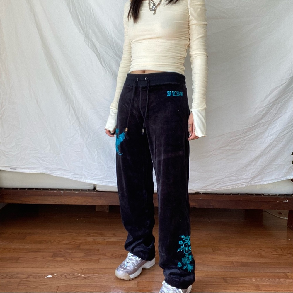 BCBG Velour Low-rise Tracksuit Pants